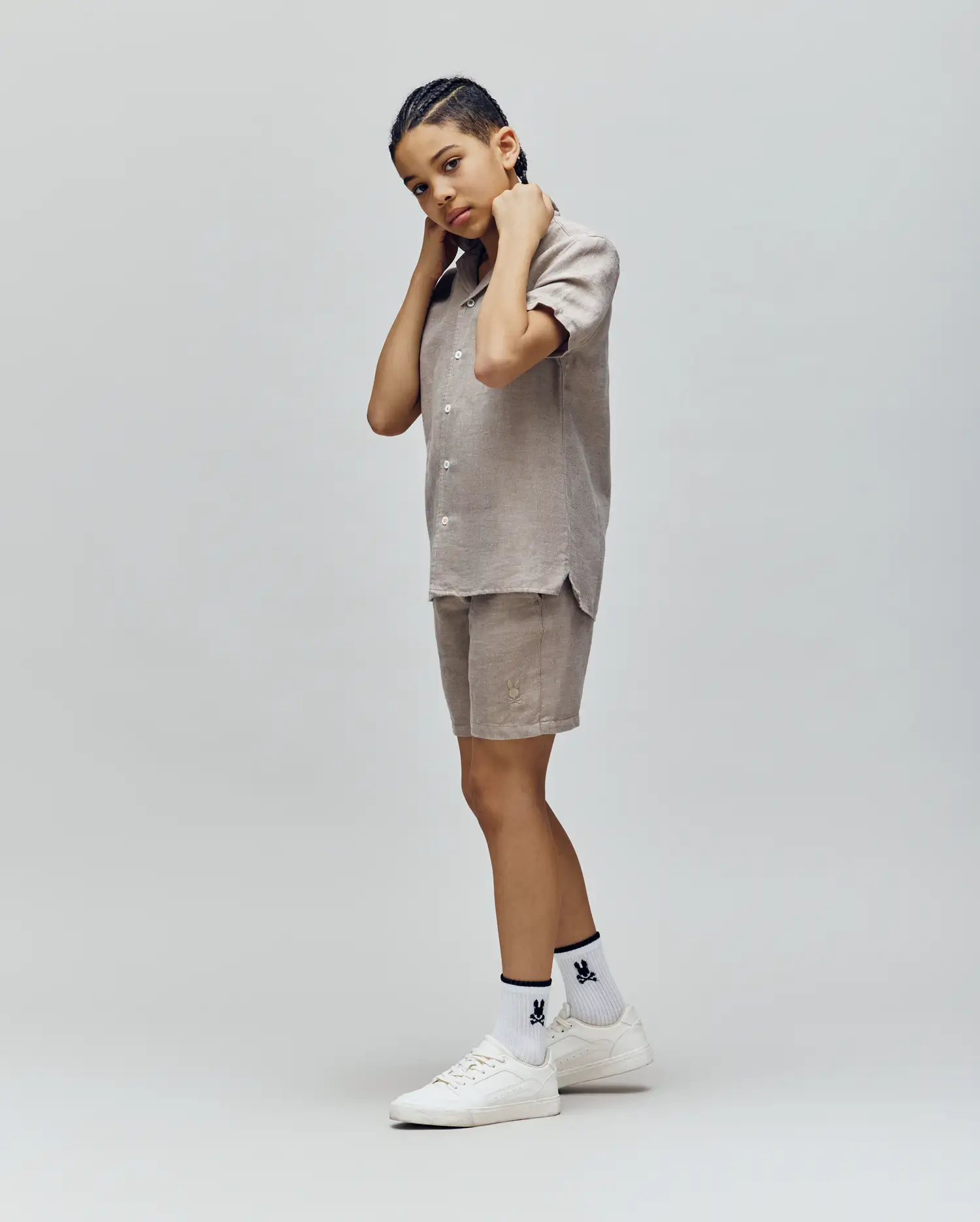 KIDS WINDCREST LINEN BLEND DRAWSTRING SHORT - B0R474C200 - Image 4