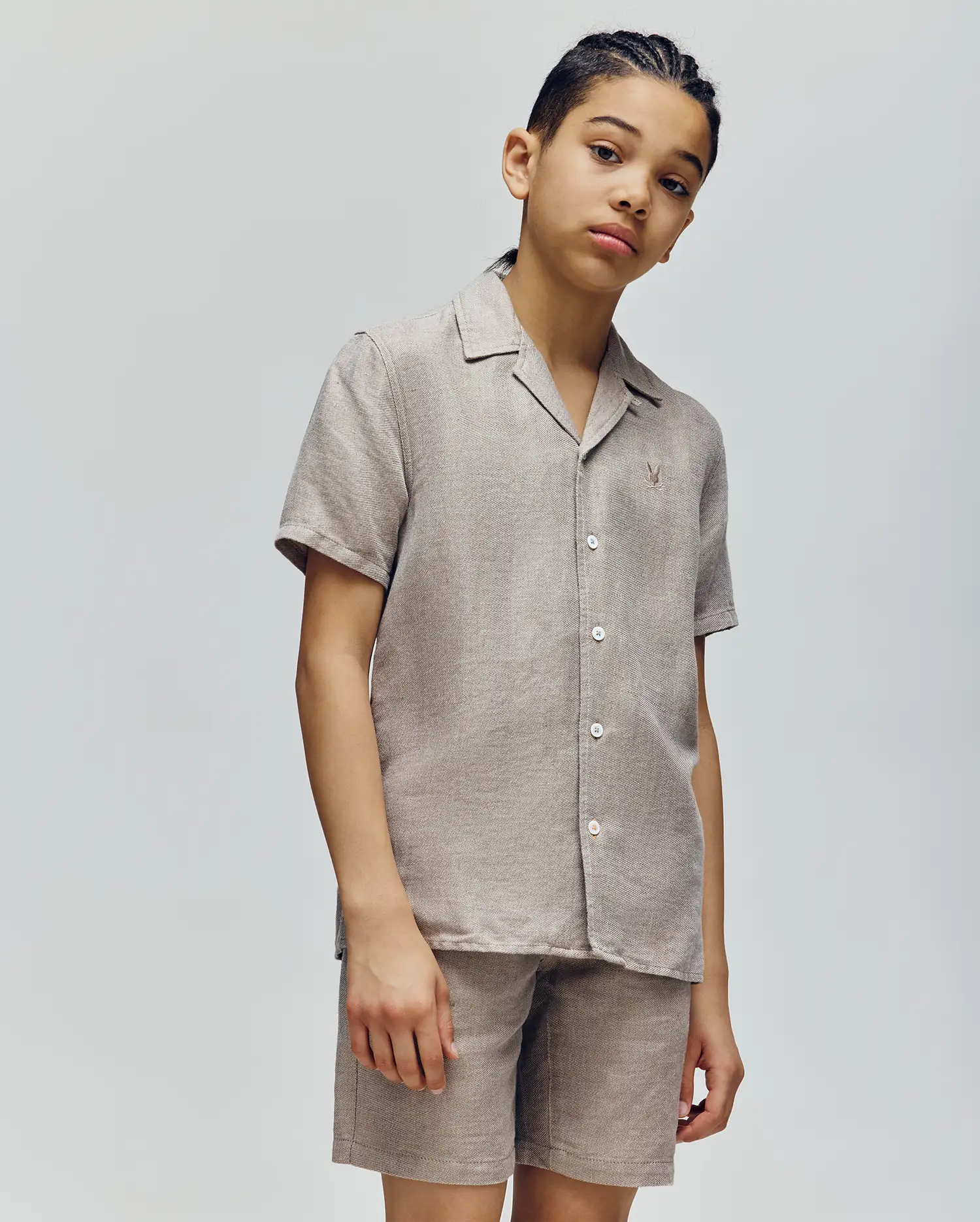 KIDS WINDCREST LINEN BLEND SHORT SLEEVE SHIRT - B0Q148C200