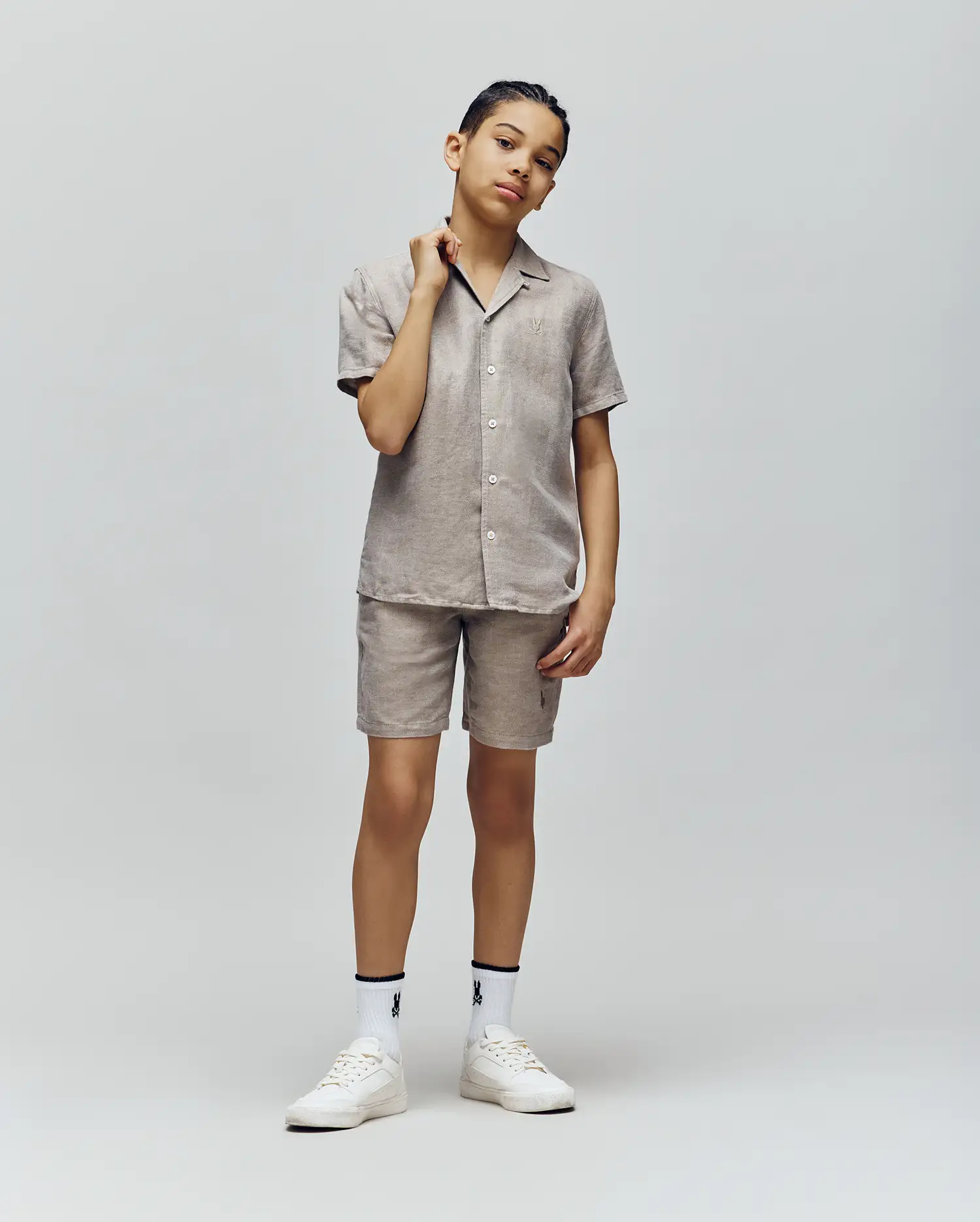 KIDS WINDCREST LINEN BLEND SHORT SLEEVE SHIRT - B0Q148C200 - Image 3