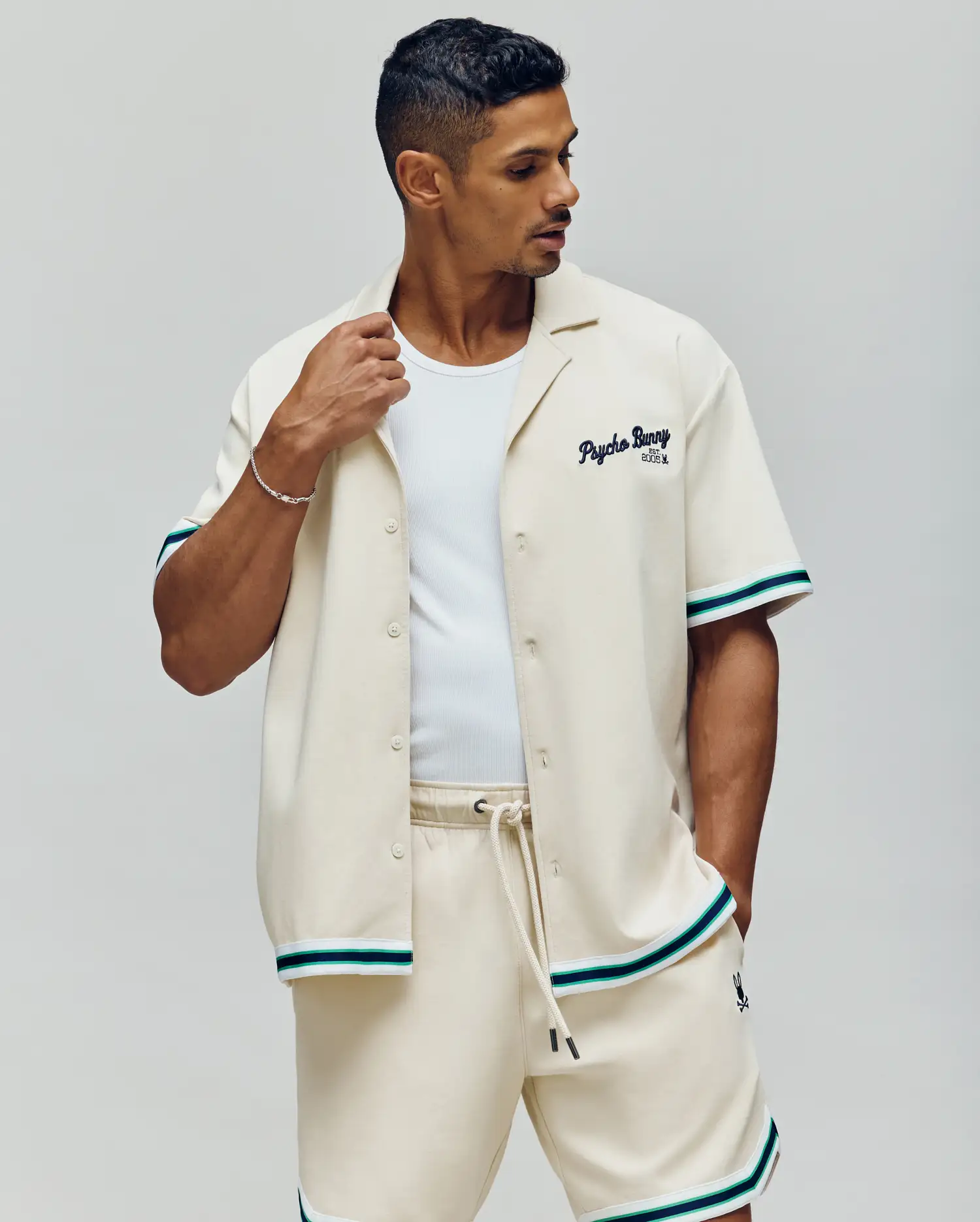 MENS BASIL TAPED CAMP COLLAR SHIRT - MT0500004