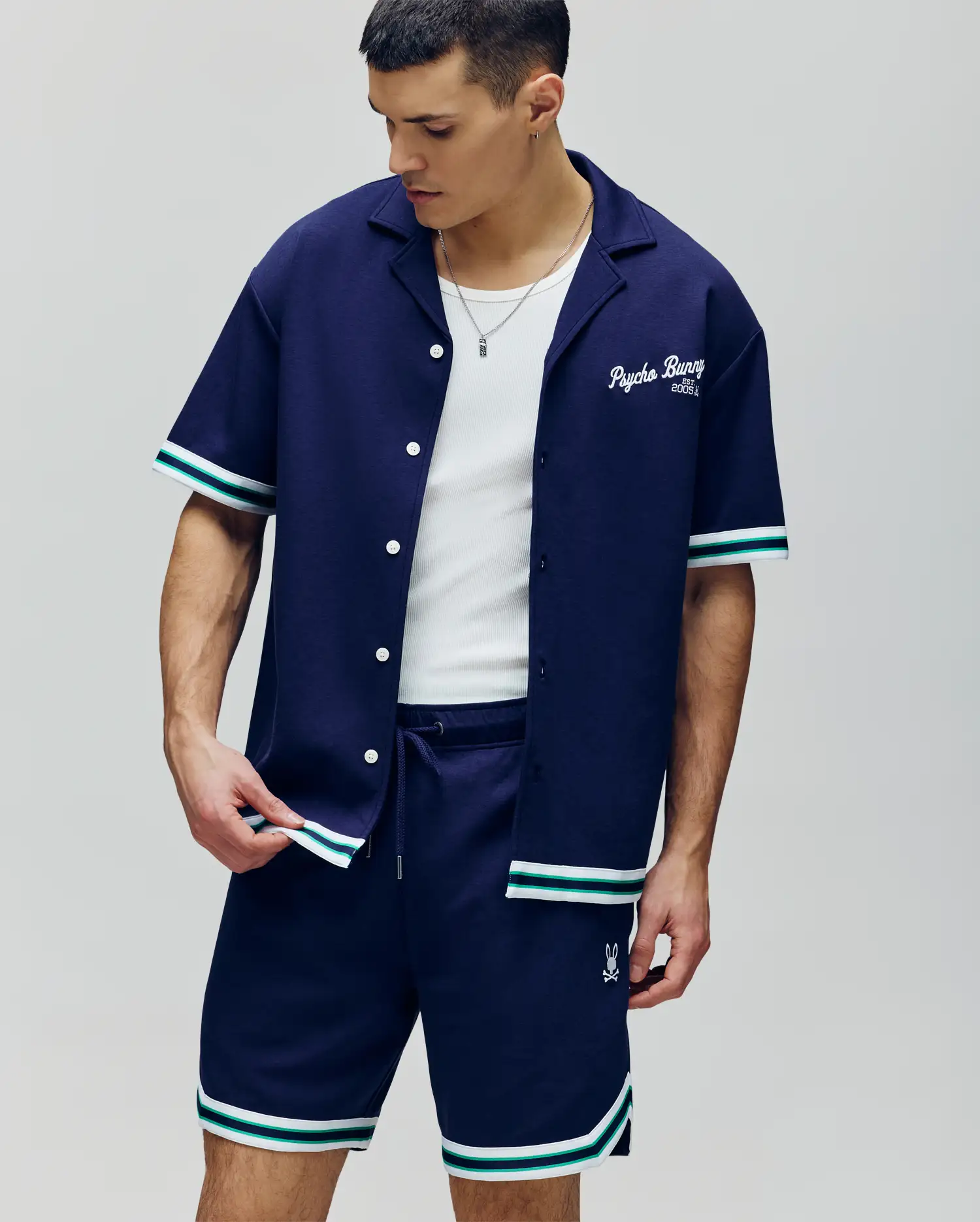 MENS BASIL TAPED CAMP COLLAR SHIRT - MT0500004