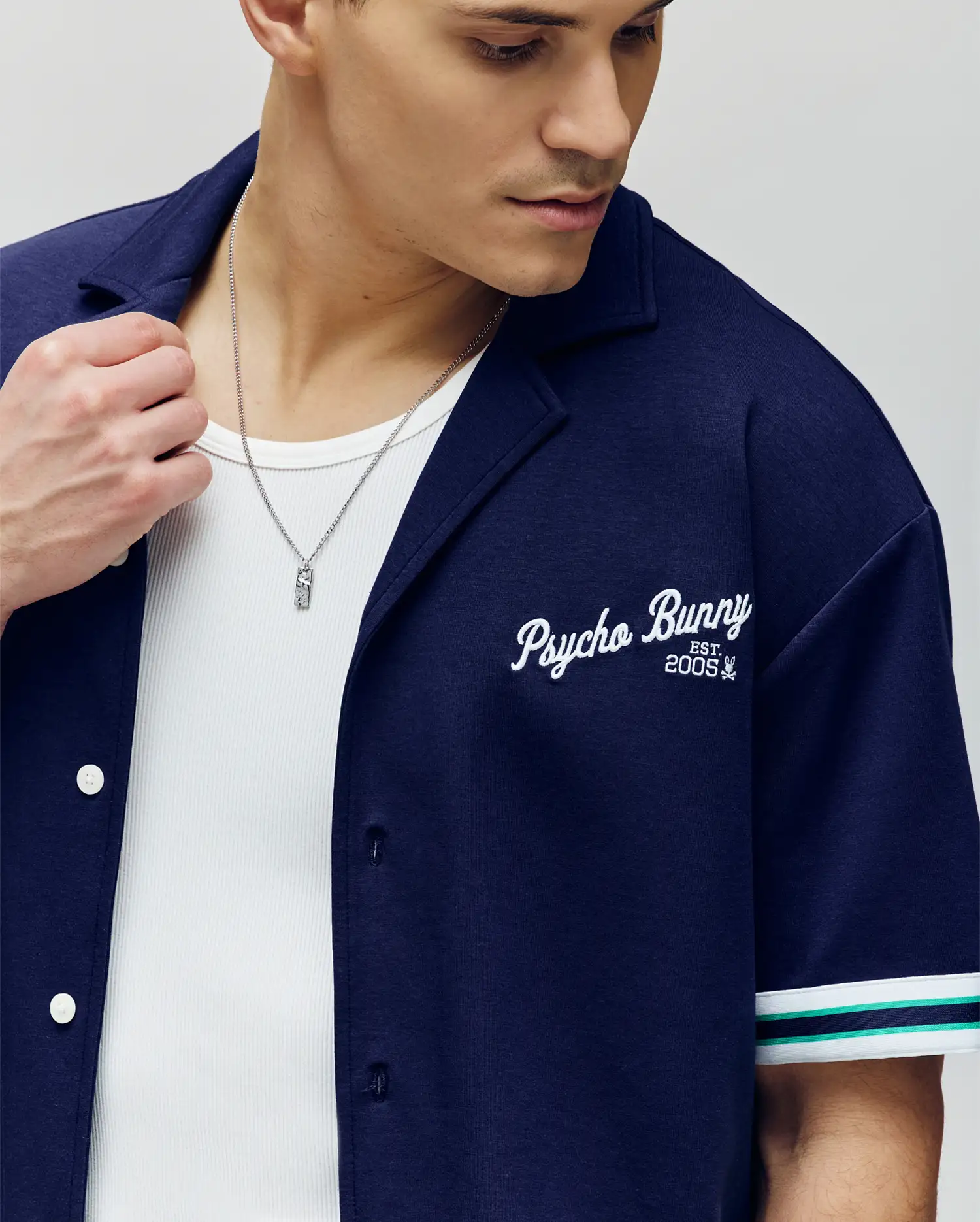 MENS BASIL TAPED CAMP COLLAR SHIRT - MT0500004 - Image 2
