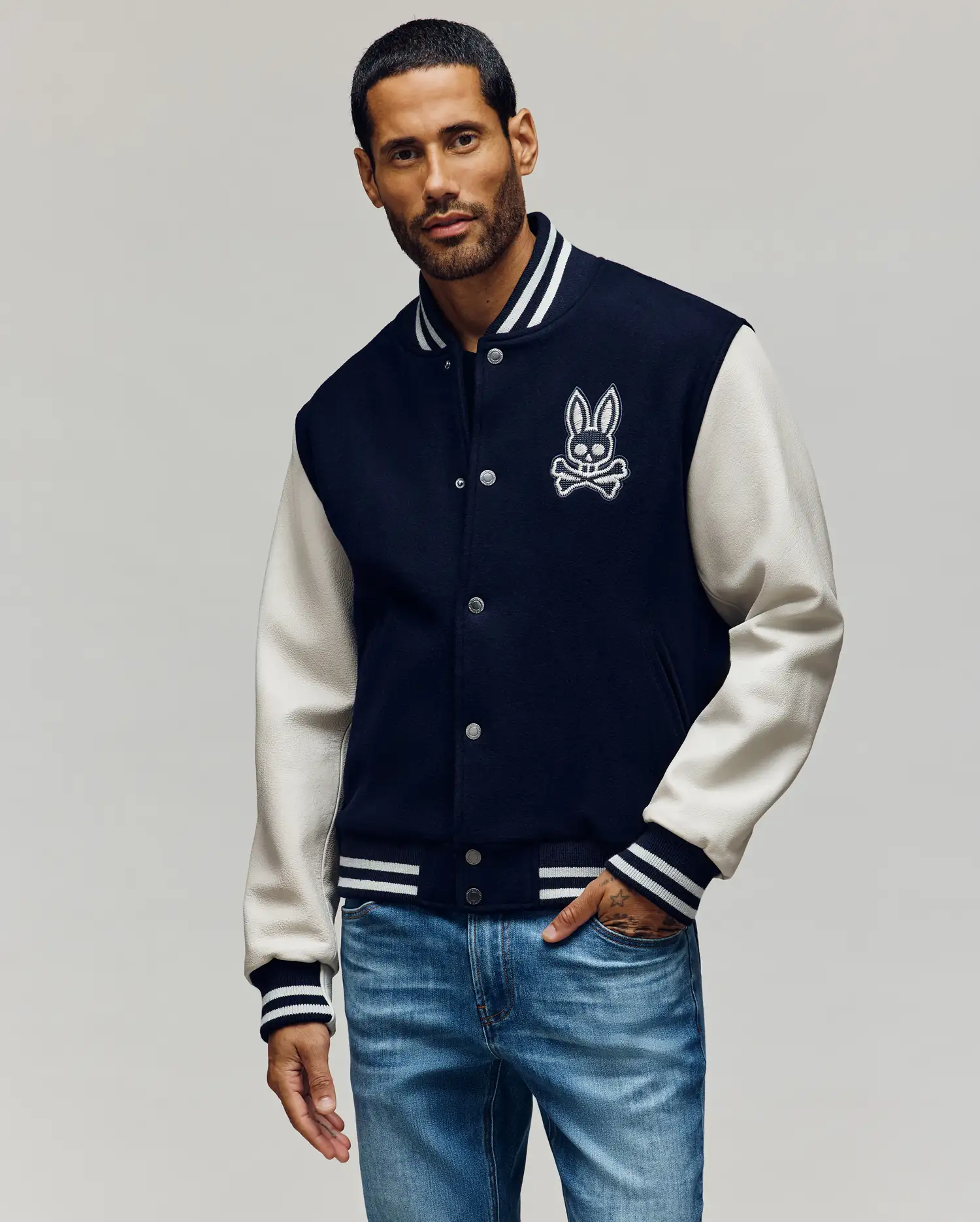 MENS JACOB LEATHER BOMBER - MO1100016