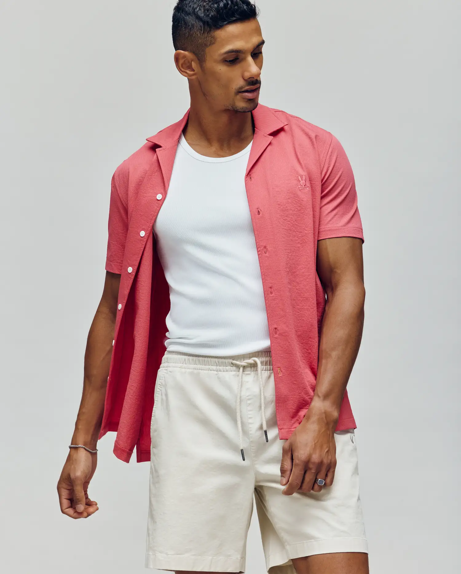 MENS JAYME KNIT SEERSUCKER CABANA COLLAR SHIRT - MT0300002