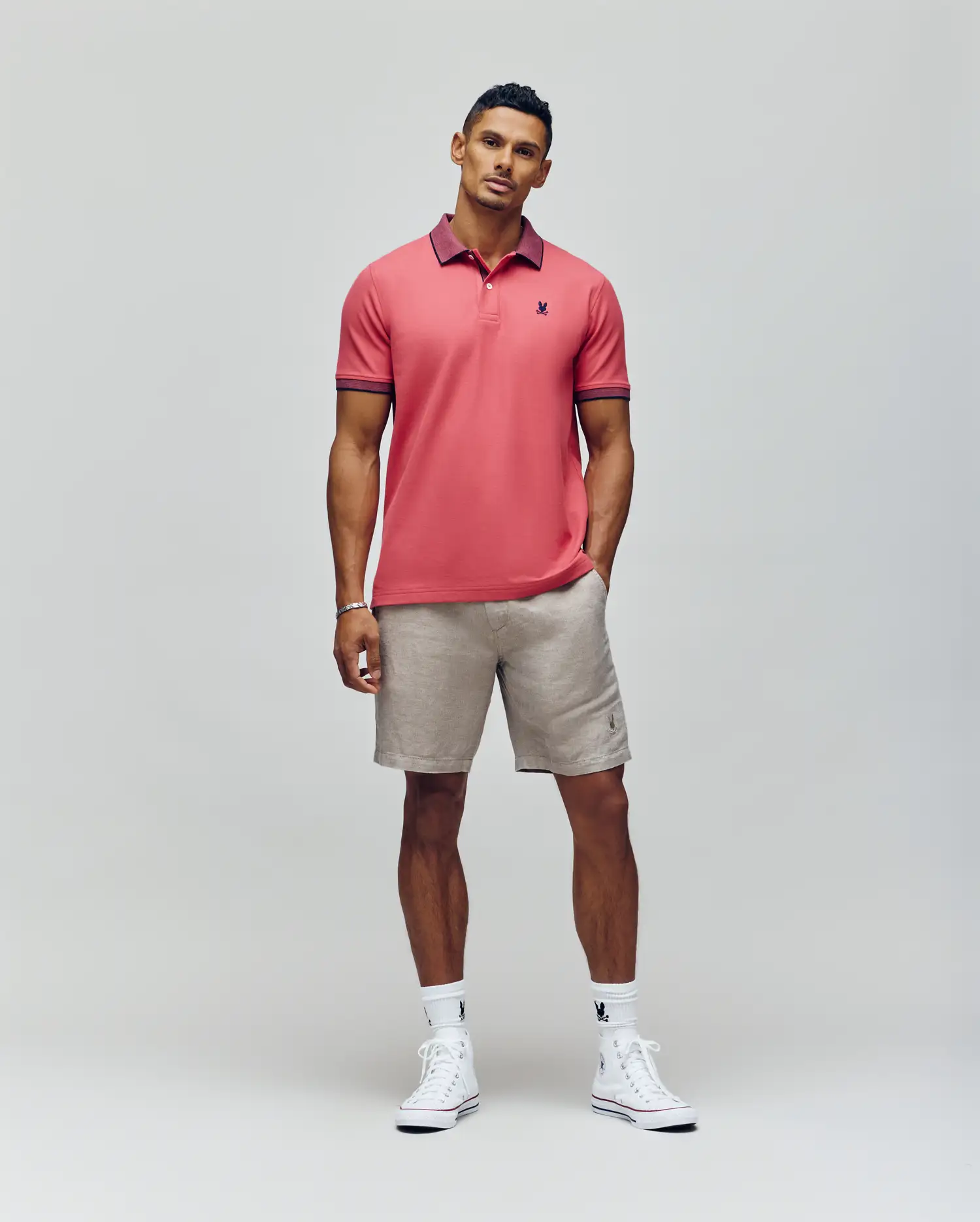 MENS JONAS MICRO STRIPE COLLAR PIQUE POLO - B6K583F200 - Image 3