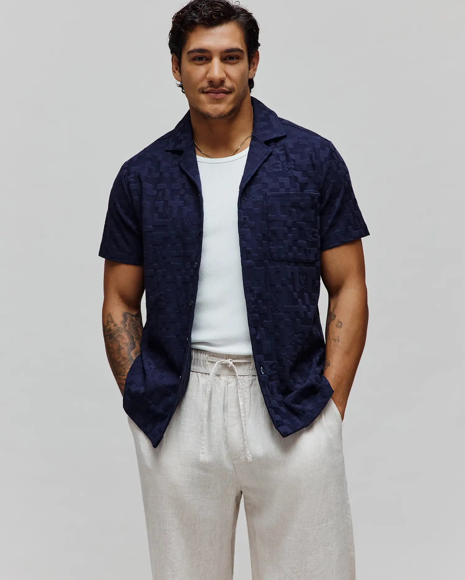 MENS JOSH JACQUARD SHIRT - MT0300071