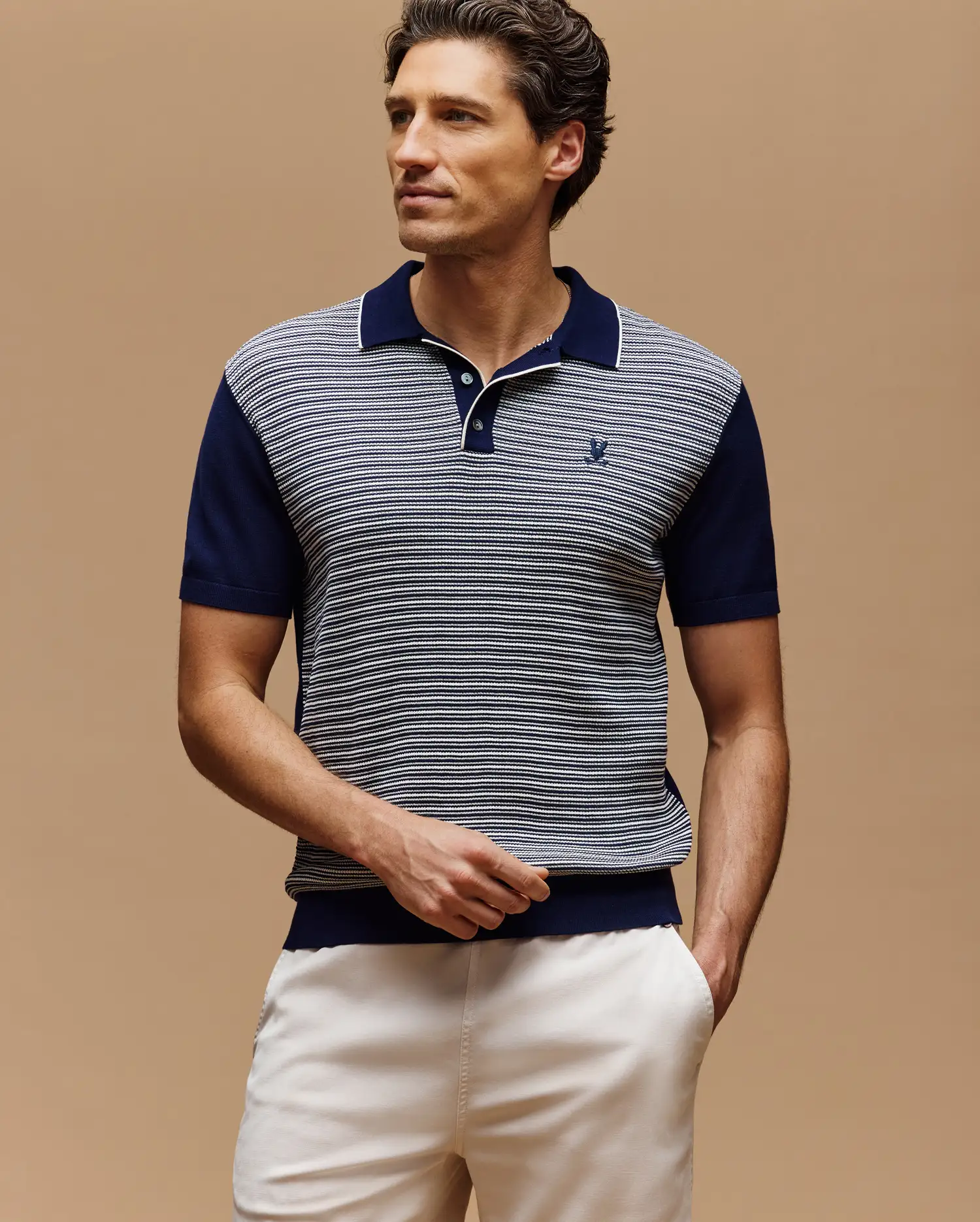 MENS KENNY STRIPED KNIT POLO - MT0400003