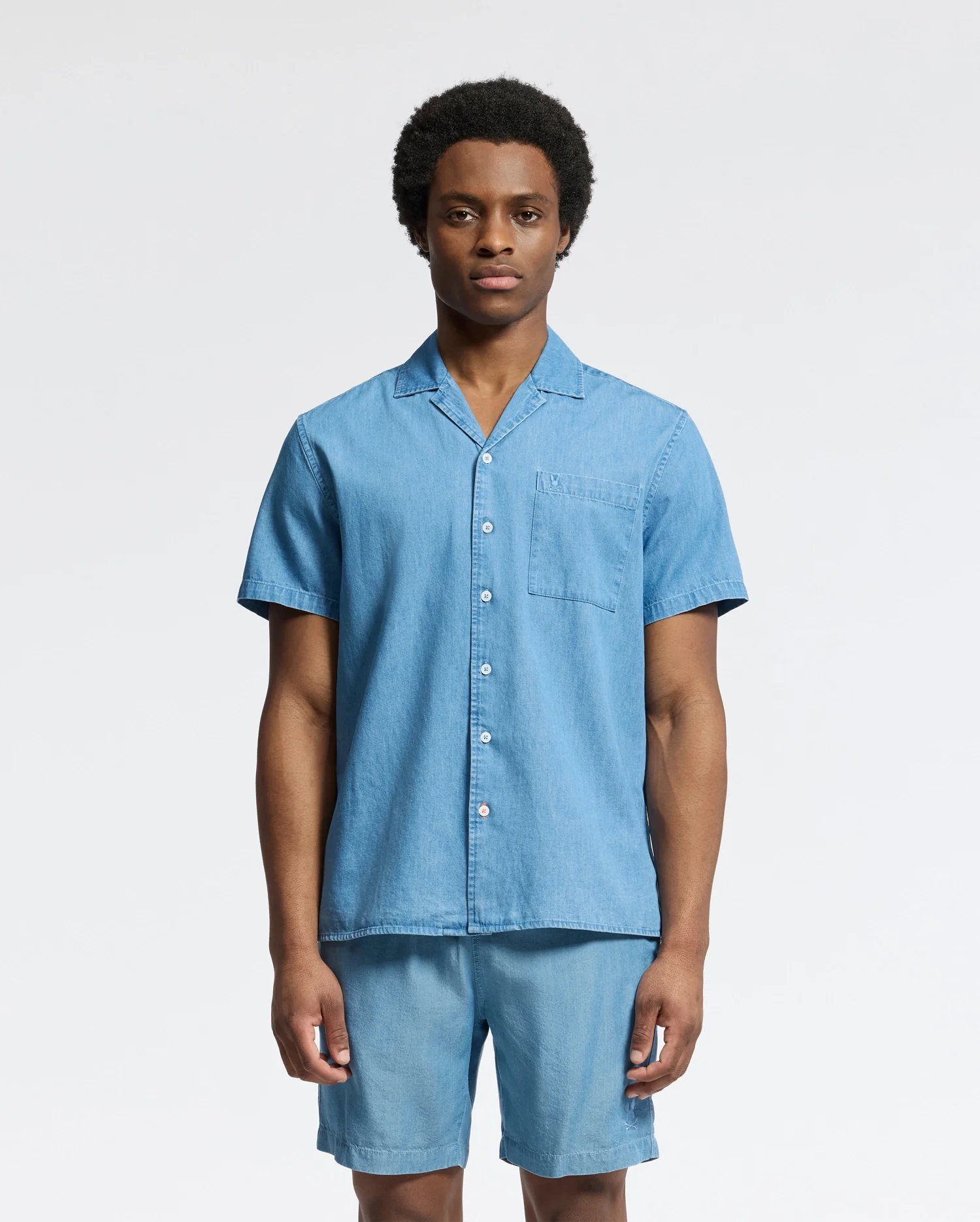 MENS KERVIN LIGHTWEIGHT DENIM WOVEN SHIRT - B6Q467F200