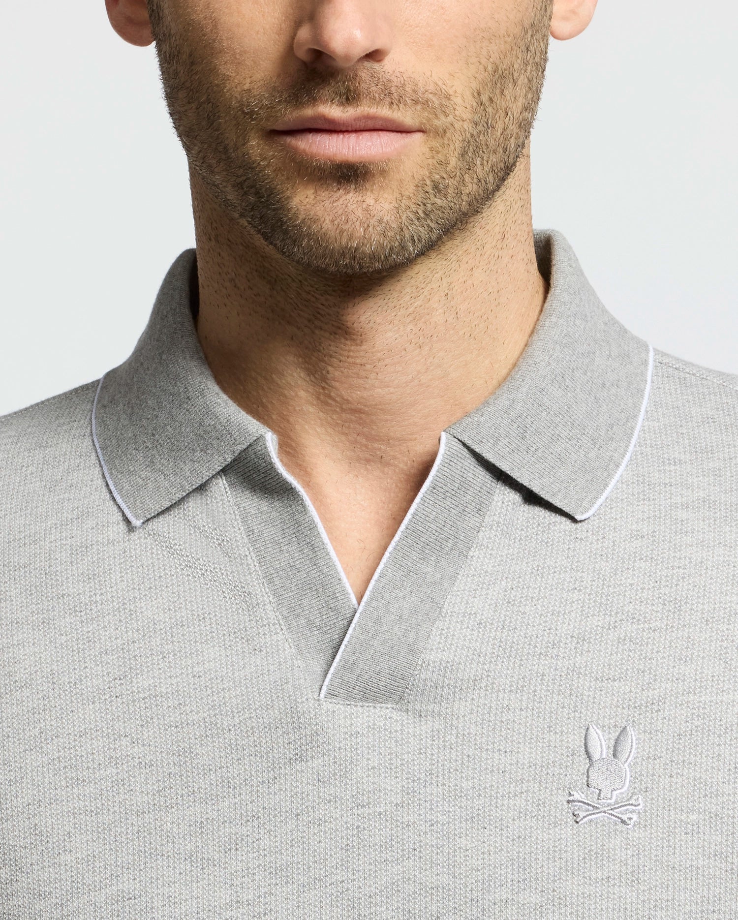 MENS MACKAY JACQUARD JOHNNY COLLAR POLO - B6K408F200 - Image 3