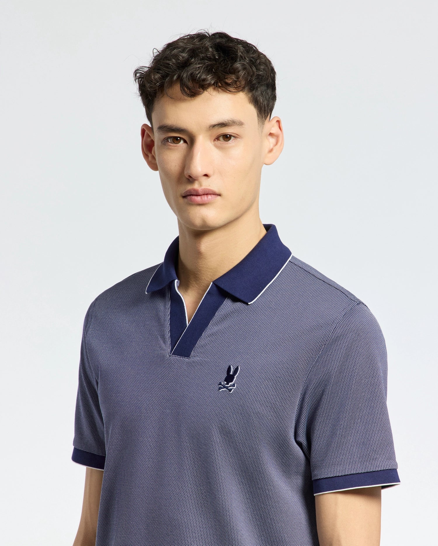 MENS MACKAY JACQUARD JOHNNY COLLAR POLO - B6K408F200 - Image 2