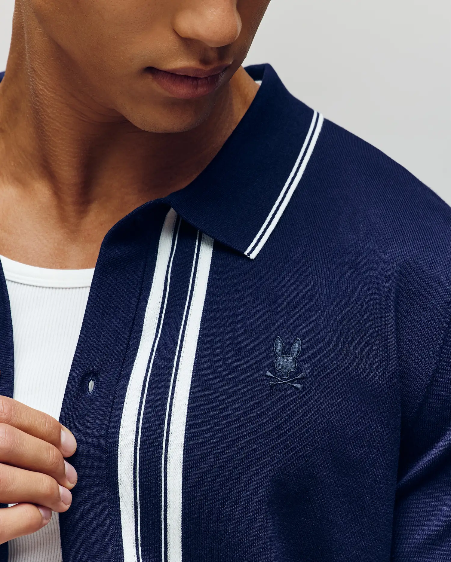 MENS PATRICE BORDER STRIPE KNIT SHIRT - MT0400054 - Image 2