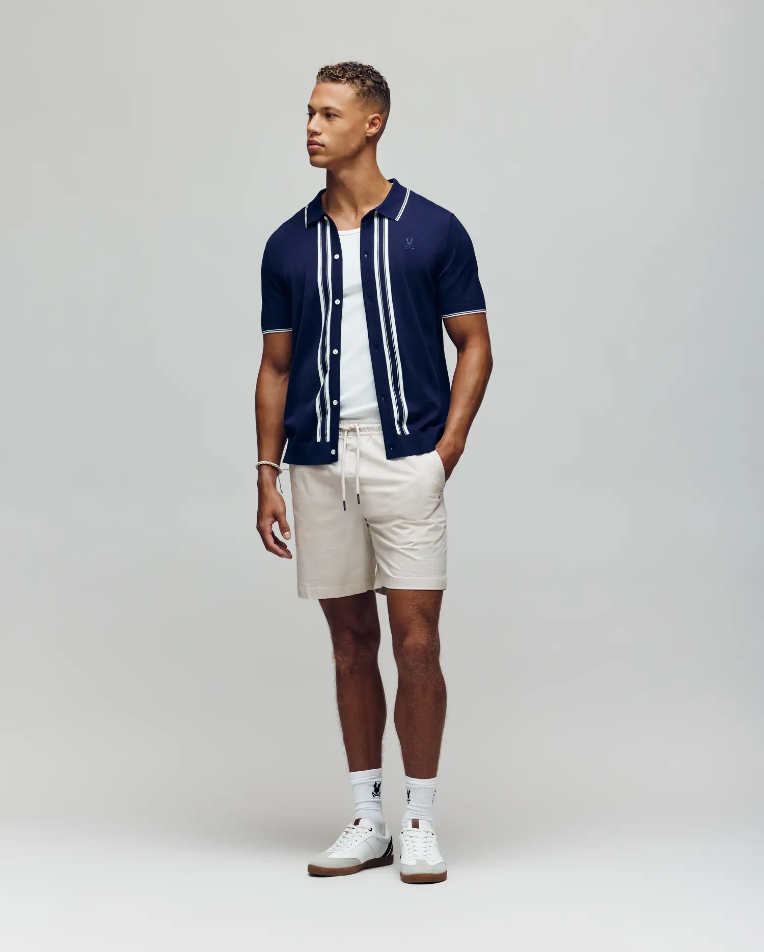 MENS PATRICE BORDER STRIPE KNIT SHIRT - MT0400054 - Image 3