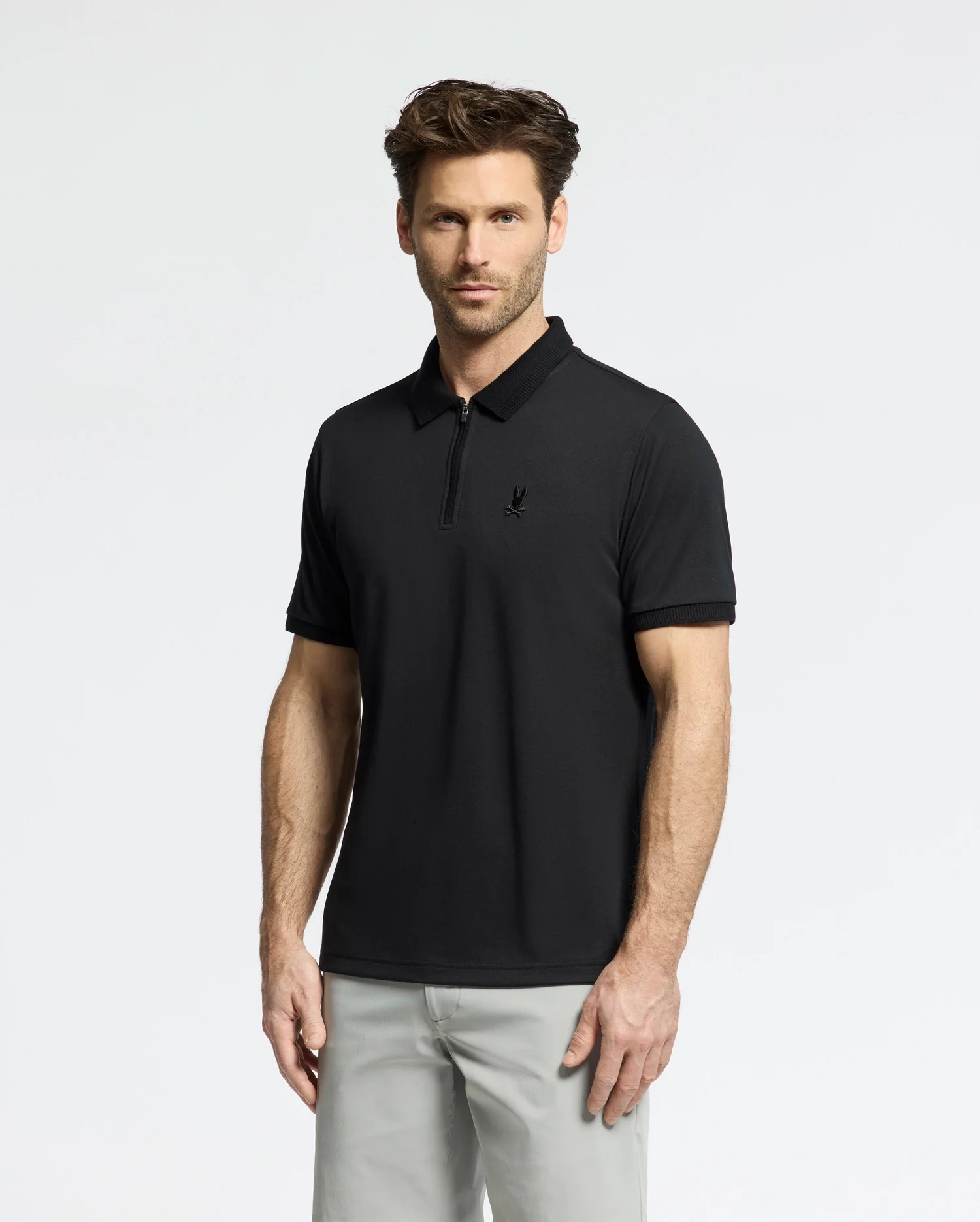 MENS TREVOR PERFORMANCE PIQUE ZIP UP POLO - B6K557F200 - Image 4