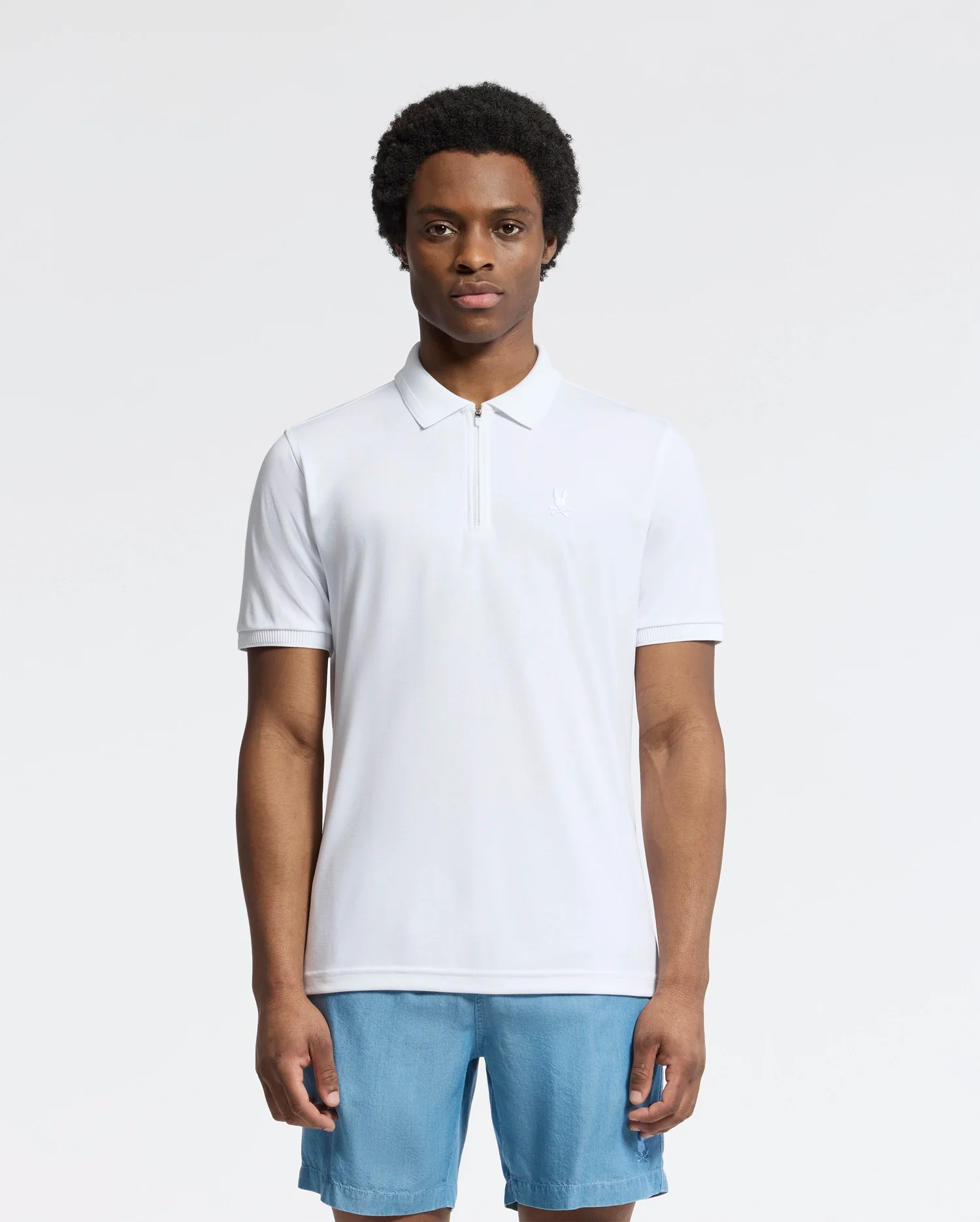 MENS TREVOR PERFORMANCE PIQUE ZIP UP POLO - B6K557F200