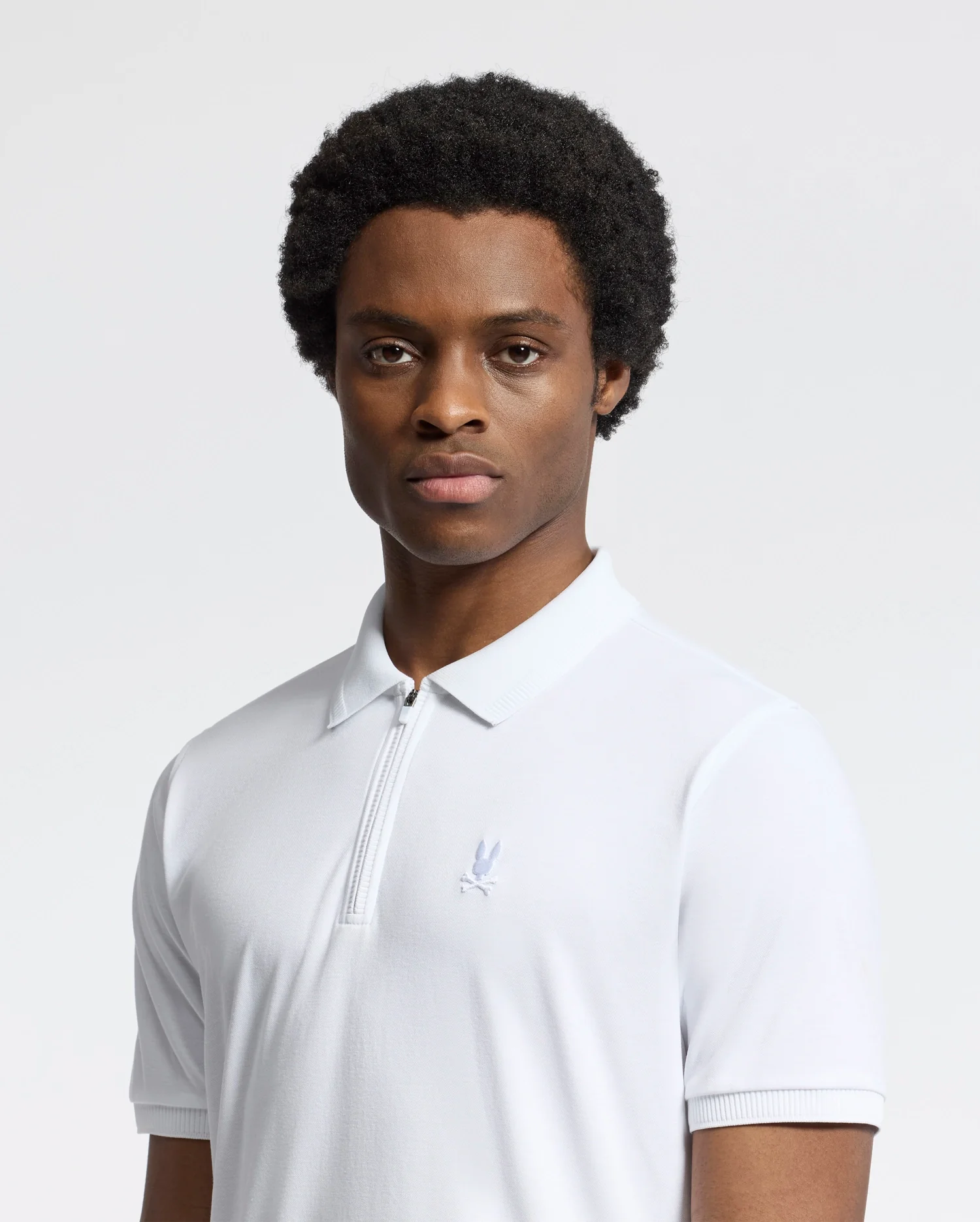 MENS TREVOR PERFORMANCE PIQUE ZIP UP POLO - B6K557F200 - Image 2