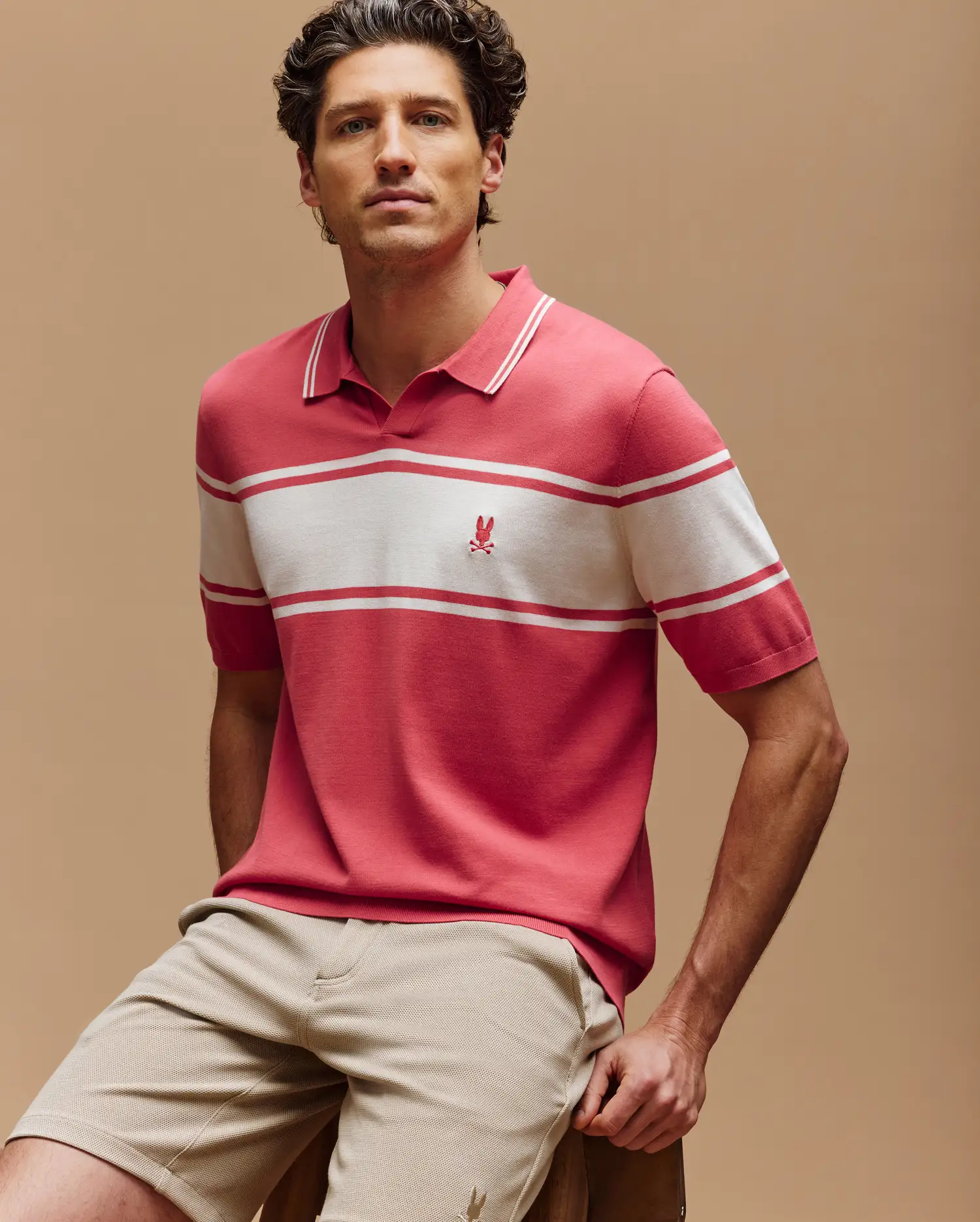 MENS ZAVIAN STRIPE KNIT POLO - MT0400055 - Image 3